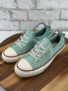 Converse All Star Chuck Taylor Womens 9 Shoreline Canvas Turquoise Slip On Shoes